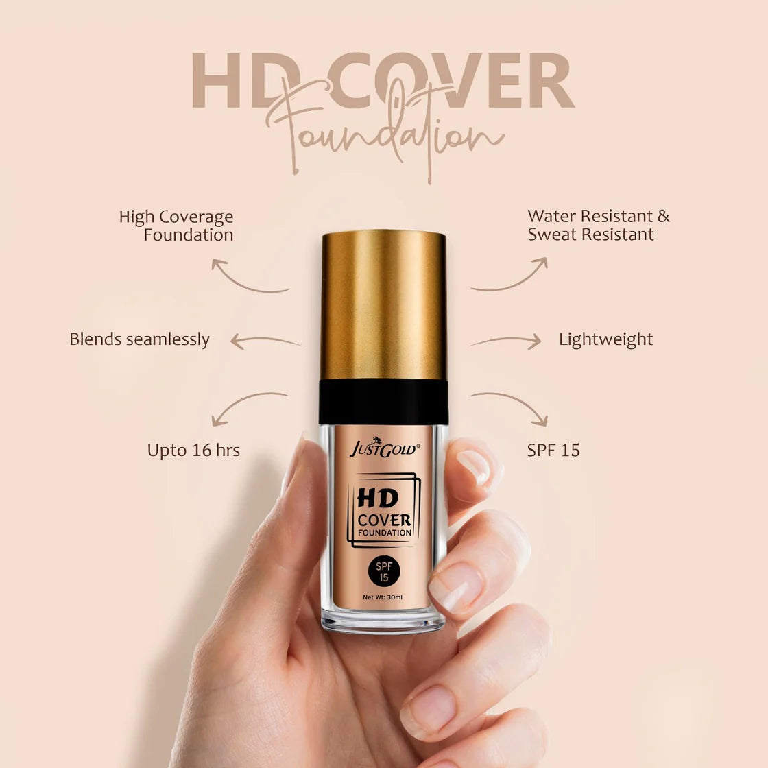 JUSTGOLD - HD COVER FOUNDATION